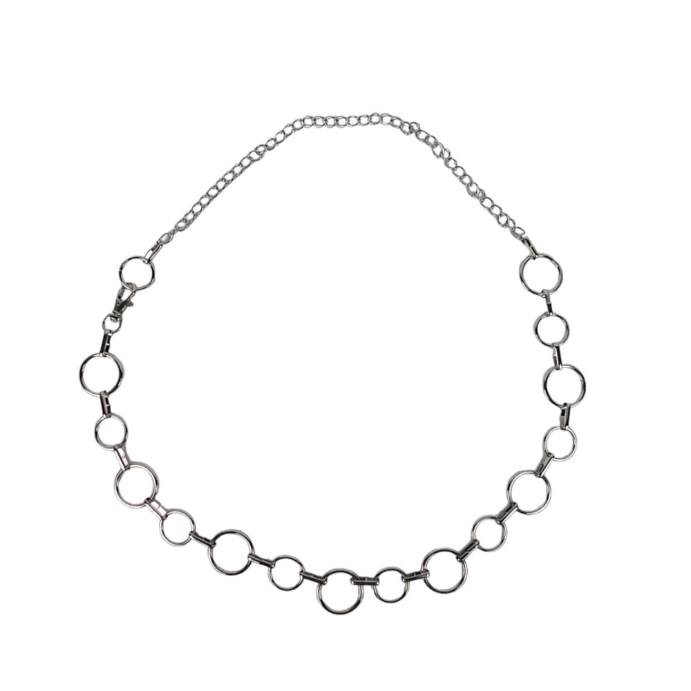 Vintage 80s 90s Y2K Groovy Sliver Trendy Retro Adjustable Chain Belt